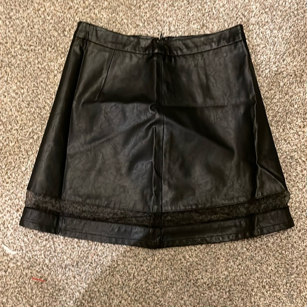 Forever 21 Faux leather skirt with sheer panel. Short size small